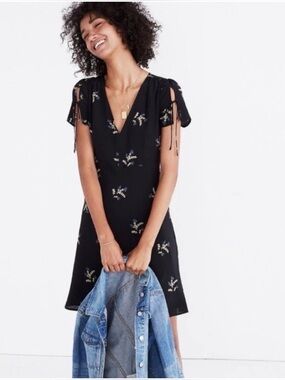 Madewell Wild Botanical Silk Poppy Dress